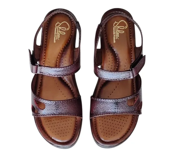 Brown_Pure_Leather_Heel_Platform_Sandals_For_Women