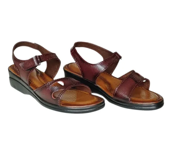Brown_Pure_Leather_Heel_Platform_Sandals_For_Women