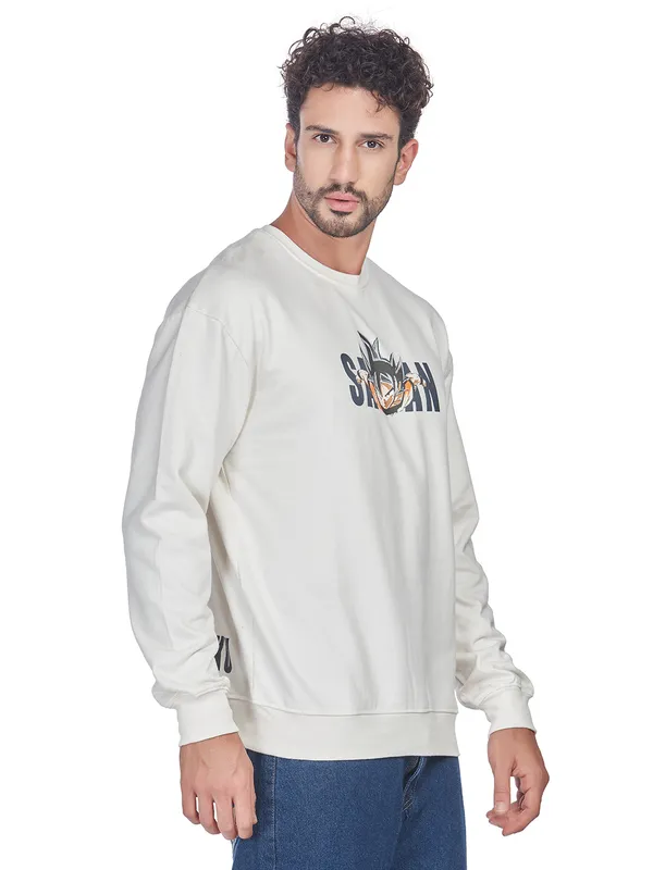 White_100%_Cotton__Dragon_Ball_Z_Goku_Super_Saiyan_Printed_Sweatshirt_For_Men