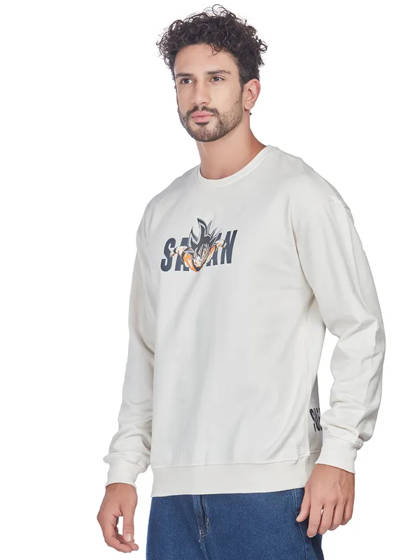 White_100%_Cotton__Dragon_Ball_Z_Goku_Super_Saiyan_Printed_Sweatshirt_For_Men