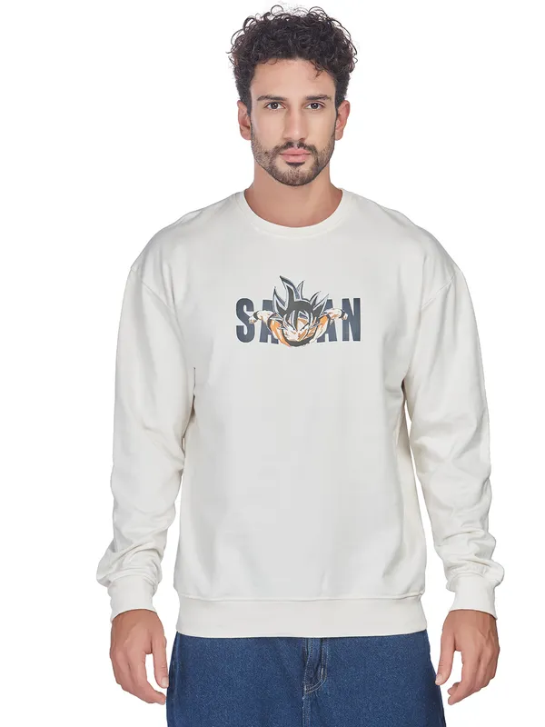 White_100%_Cotton__Dragon_Ball_Z_Goku_Super_Saiyan_Printed_Sweatshirt_For_Men