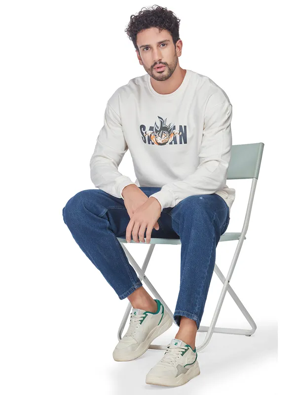 White_100%_Cotton__Dragon_Ball_Z_Goku_Super_Saiyan_Printed_Sweatshirt_For_Men