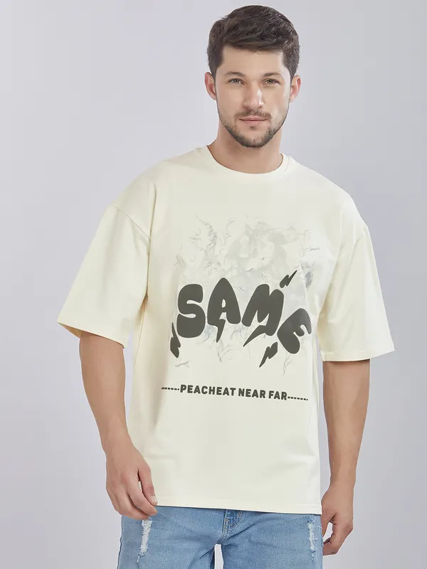 White_100%_Cotton_Graphic_Puff_Printed_Drop_Shoulder_T-Shirt_For_Men