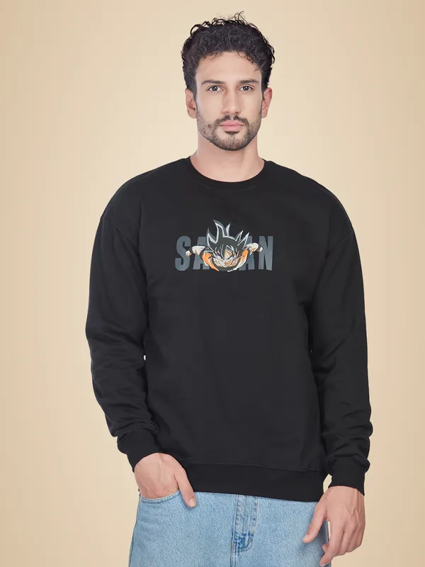 Black_100%_Cotton_Dragon_Ball_Z_Goku_Super_Saiyan_Printed_Sweatshirt_For_Men