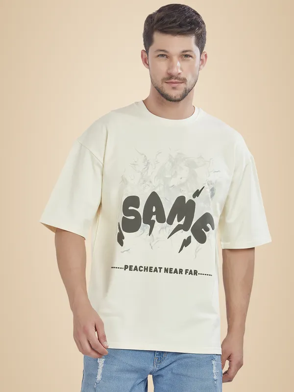 White_100%_Cotton_Graphic_Puff_Printed_Drop_Shoulder_T-Shirt_For_Men