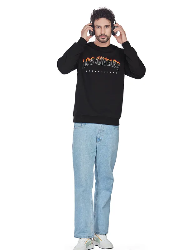 Black_100%_Cotton_Los_Angeles_Printed_Crewneck_Sweatshirt_For_Men