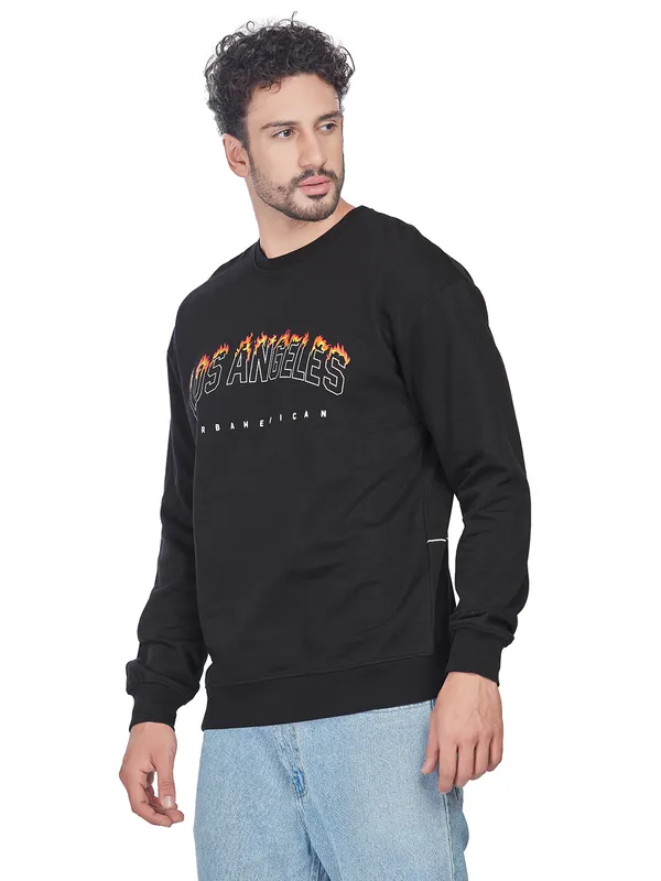Black_100%_Cotton_Los_Angeles_Printed_Crewneck_Sweatshirt_For_Men