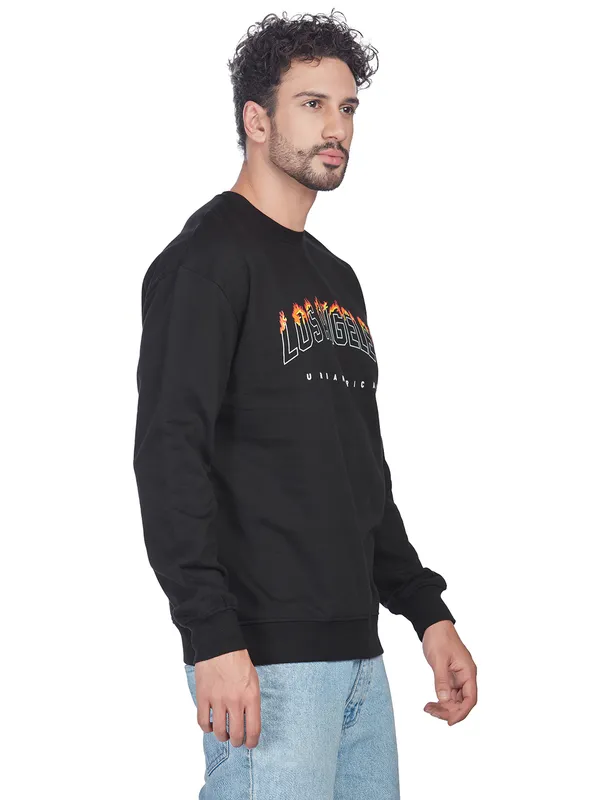 Black_100%_Cotton_Los_Angeles_Printed_Crewneck_Sweatshirt_For_Men
