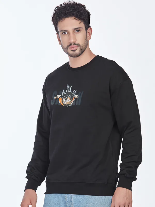 Black_100%_Cotton_Dragon_Ball_Z_Goku_Super_Saiyan_Printed_Sweatshirt_For_Men