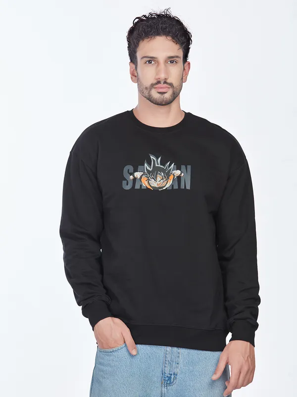 Black_100%_Cotton_Dragon_Ball_Z_Goku_Super_Saiyan_Printed_Sweatshirt_For_Men