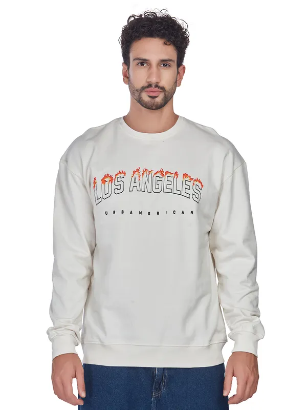 White_100%_Cotton_Los_Angeles_Printed_Crewneck_Sweatshirt_For_Men