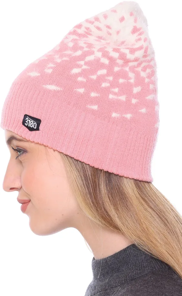 Pink_Self_Design_Skull_Cap_Cap_For_Women