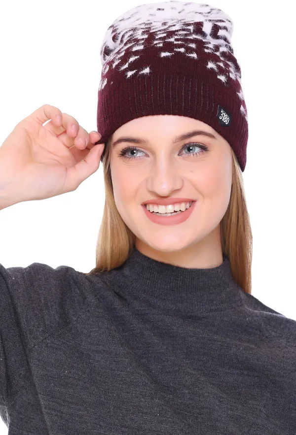 Maroon_Skull_Cap_Cap_For_Women