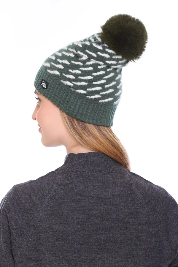 Green_Self_Design_Beanie_Cap_For_Women