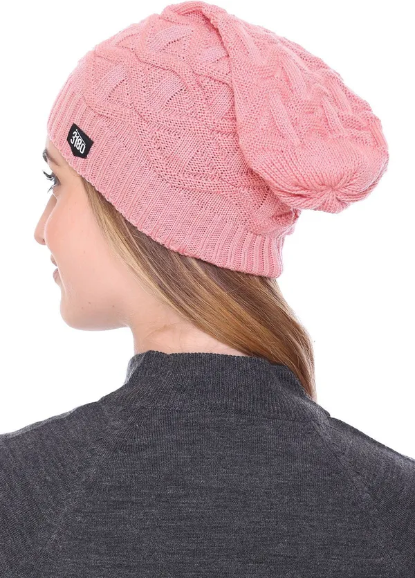 Pink_Self_Design_Beanie_Cap_For_Women