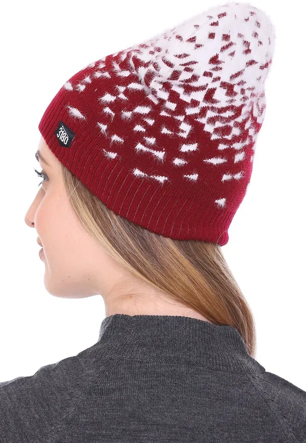 Maroon_Self_Design_Skull_Cap_Cap_For_Women