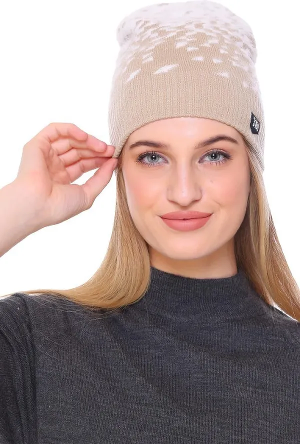 Beige_Self_Design_Skull_Cap_Cap_For_Women