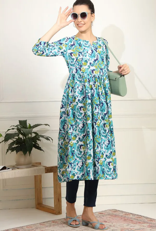 Sky_Blue_Pure_Cotton_Dresses_For_Women