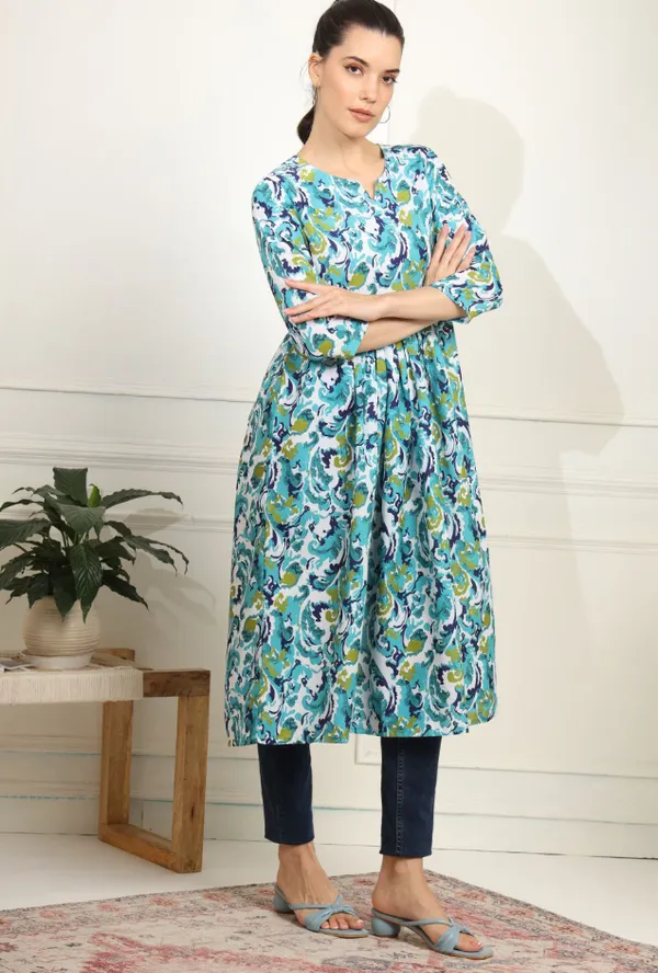 Sky_Blue_Pure_Cotton_Dresses_For_Women