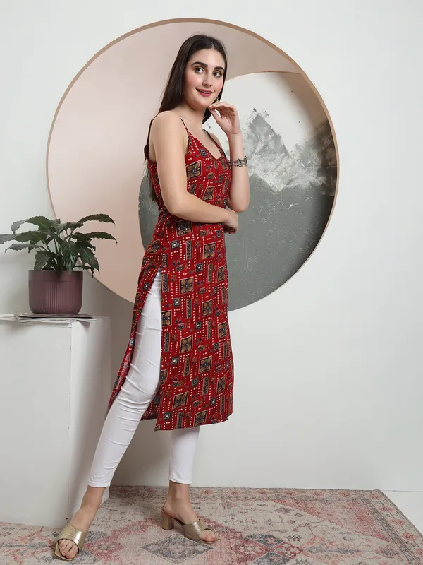 Maroon_Rayon_Kurtis_For_Women