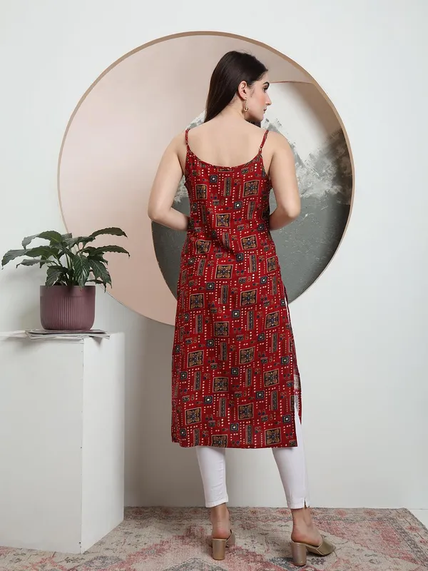 Maroon_Rayon_Kurtis_For_Women