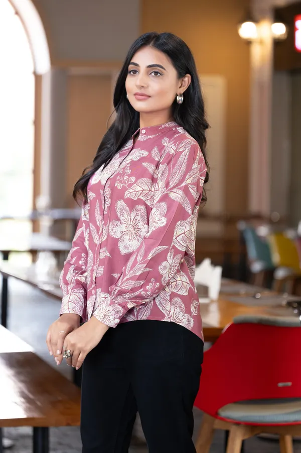 Pink_Viscose_Rayon_Shirts_For_Women