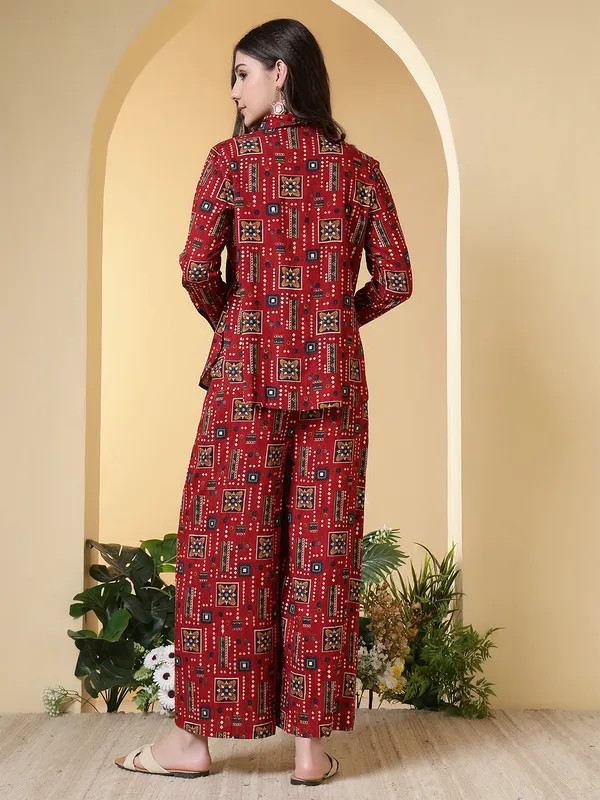Maroon_Viscose_Rayon_Co-Ord_Set_For_Women