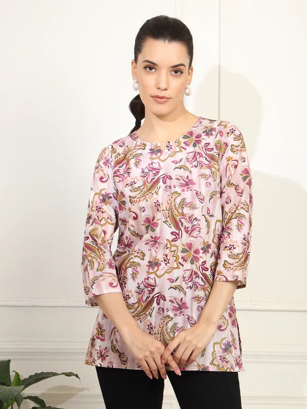 Pink_Cotton_Blend_Top_For_Women