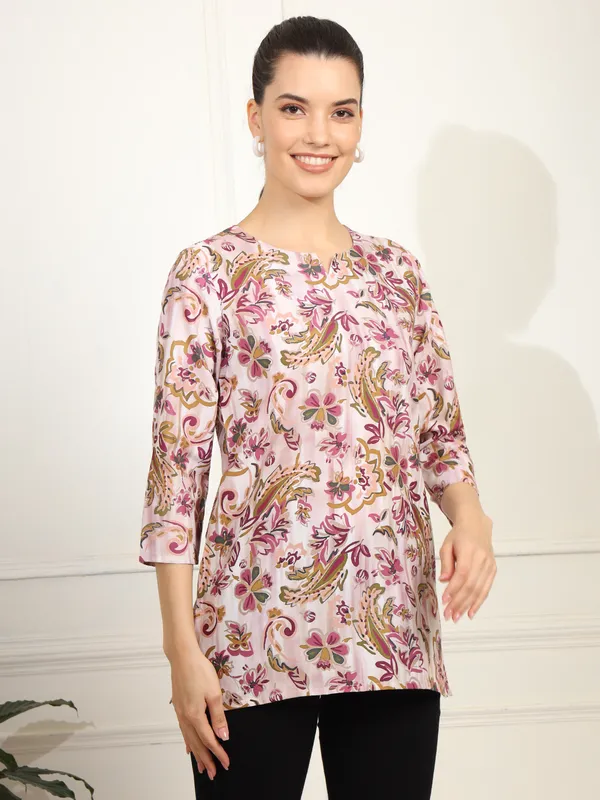 Pink_Cotton_Blend_Top_For_Women
