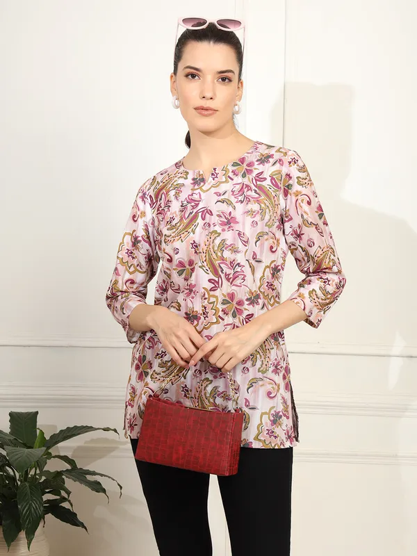 Pink_Cotton_Blend_Top_For_Women