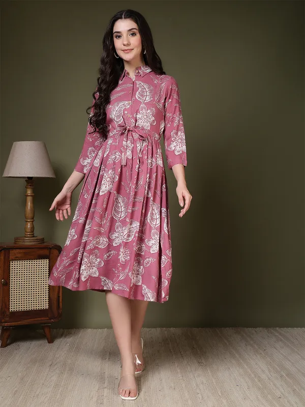 Pink_Viscose_Rayon_Dresses_For_Women
