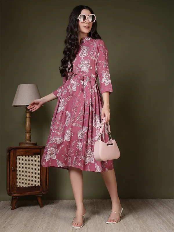Pink_Viscose_Rayon_Dresses_For_Women