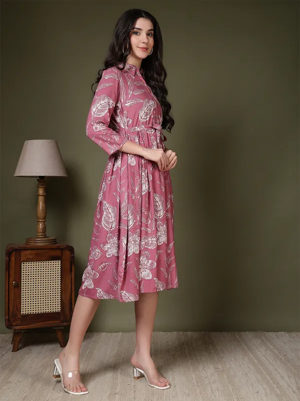 Pink_Viscose_Rayon_Dresses_For_Women