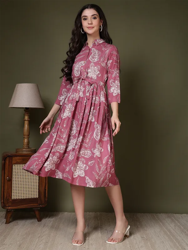 Pink_Viscose_Rayon_Dresses_For_Women
