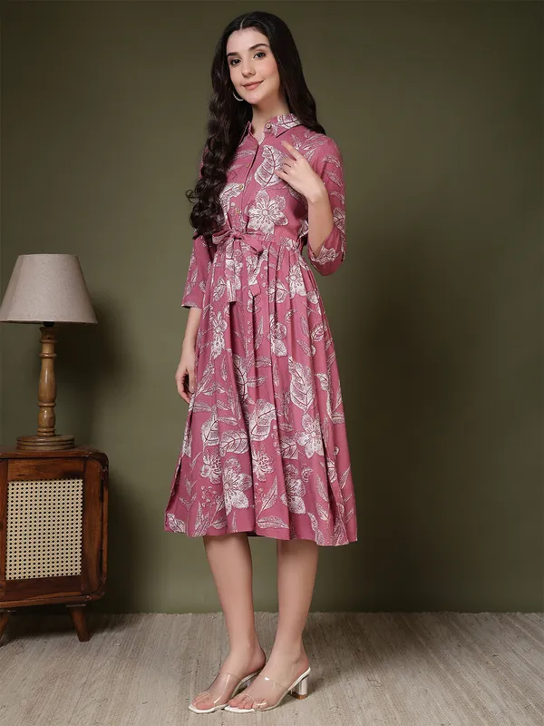 Pink_Viscose_Rayon_Dresses_For_Women