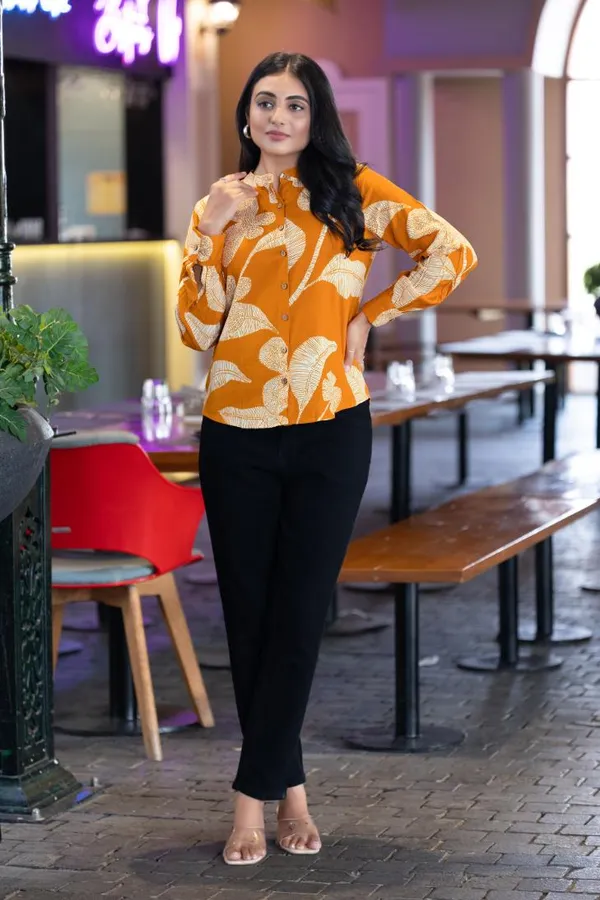 Mustard_Viscose_Rayon_Shirts_For_Women