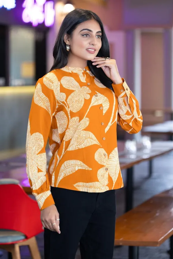 Mustard_Viscose_Rayon_Shirts_For_Women