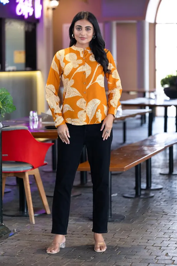 Mustard_Viscose_Rayon_Shirts_For_Women