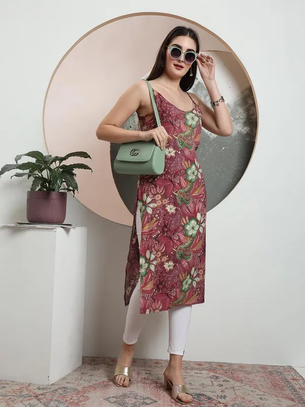 Red_Rayon_Kurtis_For_Women
