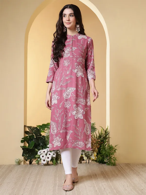 Pink_Viscose_Rayon_Kurtis_For_Women