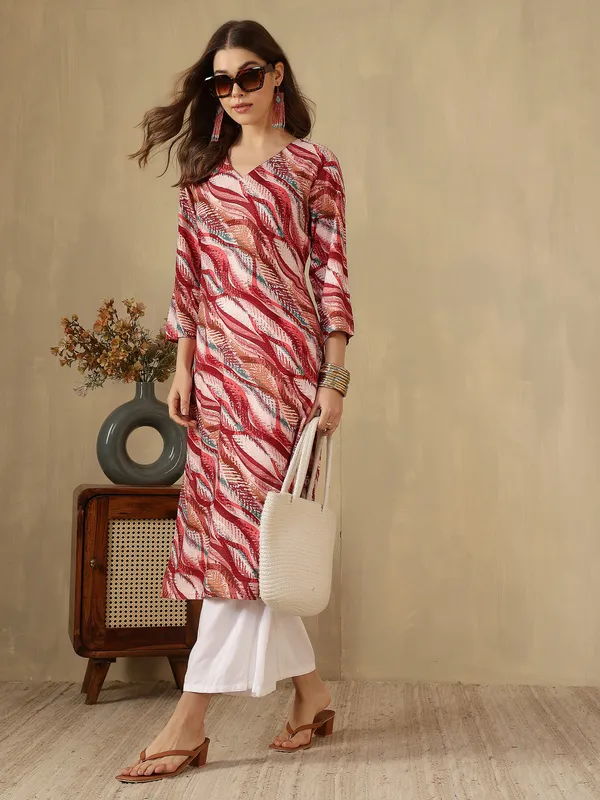 AMOUS-Casual_to_Office_Wear_Abstract_Print_Straight_Kurti