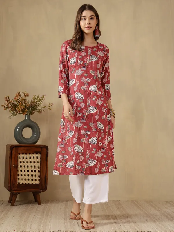 AMOUS-Classic_Blossom_Print_Round_Neck_Kurti_for_Women