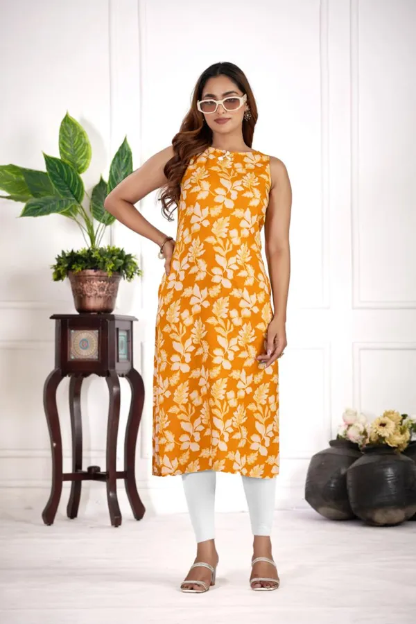Mustard_Rayon_Kurtis_For_Women