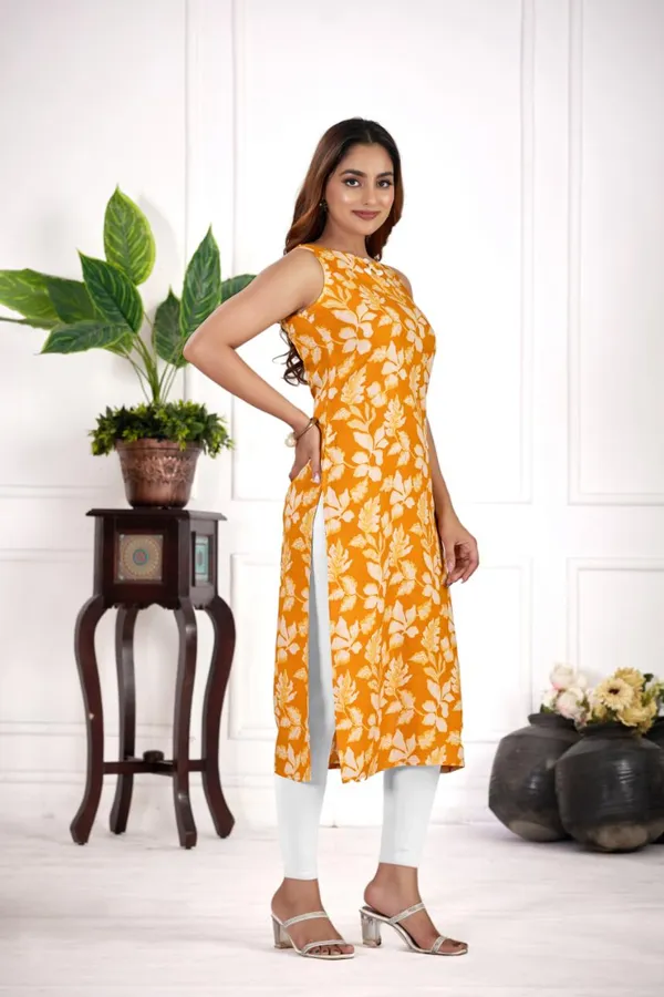 Mustard_Rayon_Kurtis_For_Women