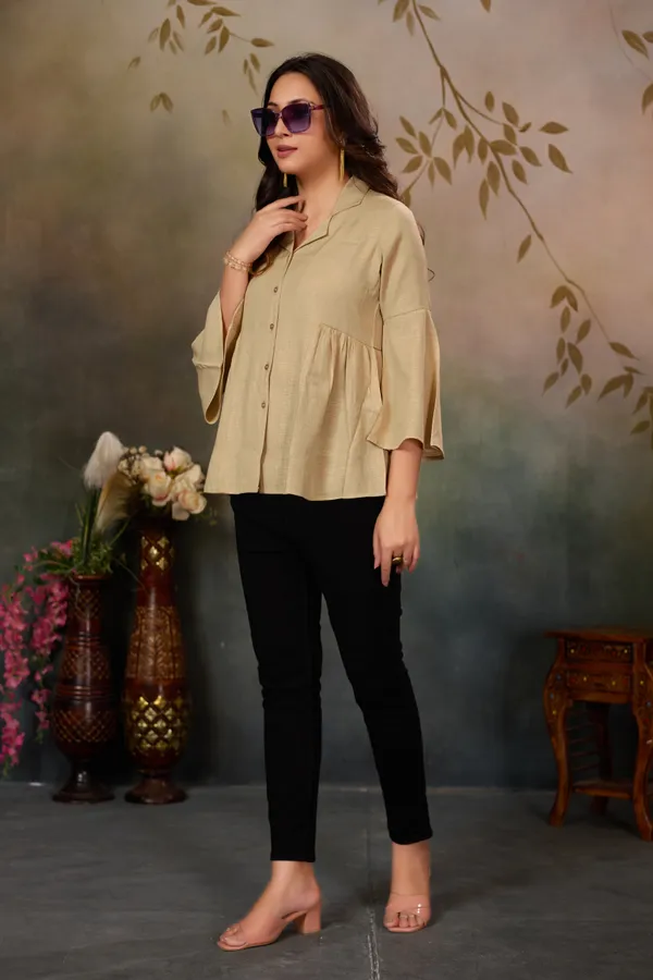 Beige_Cotton_Blend_Top_For_Women