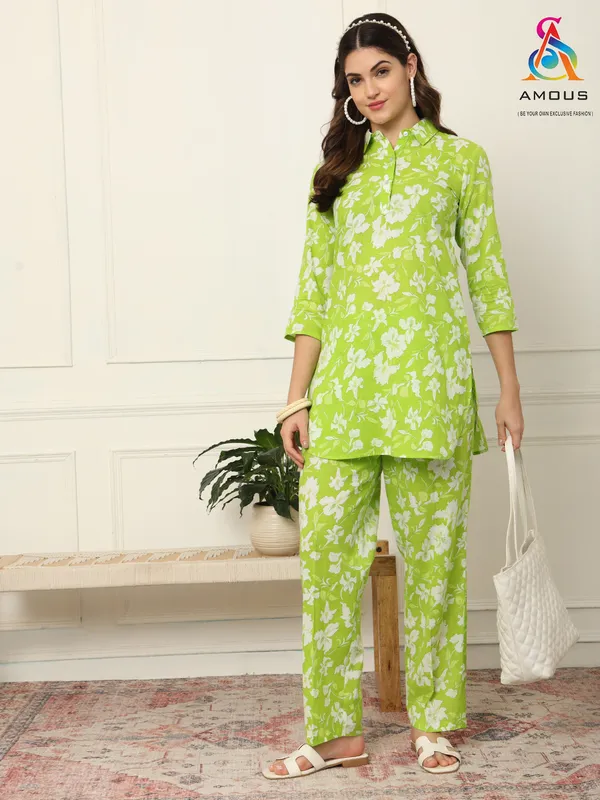 Green_Pure_Cotton_Co-Ord_Set_For_Women