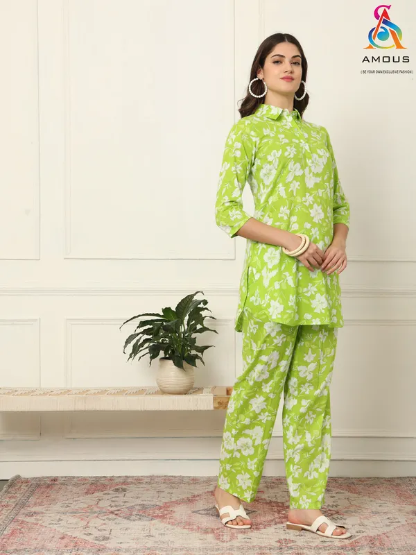 Green_Pure_Cotton_Co-Ord_Set_For_Women