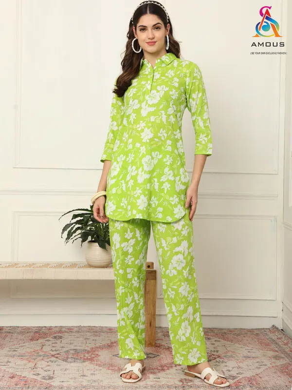 Green_Pure_Cotton_Co-Ord_Set_For_Women