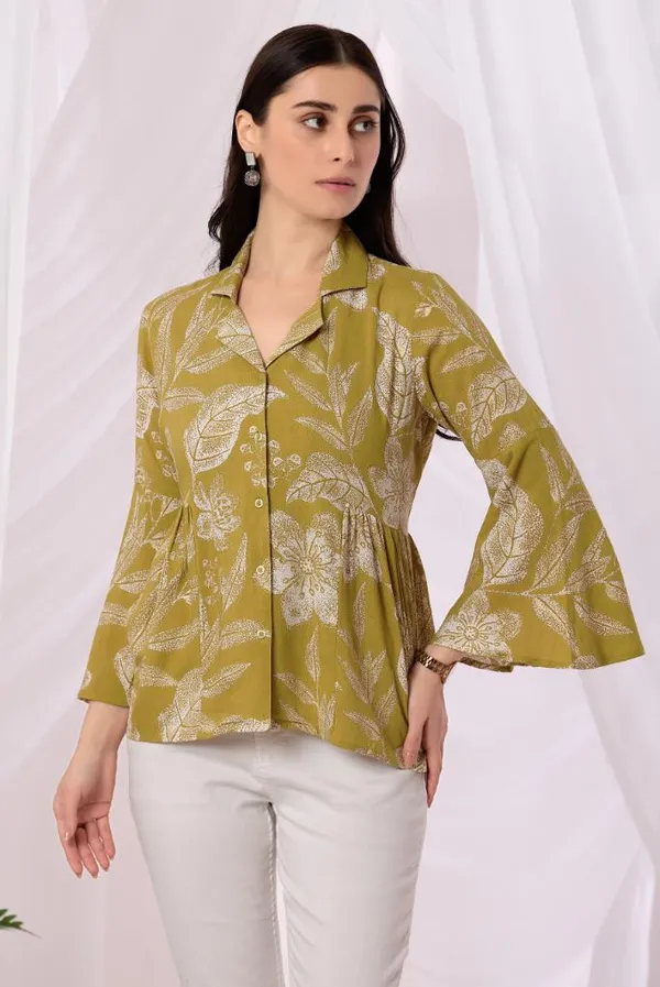 Yellow_Viscose_Rayon_Top_For_Women