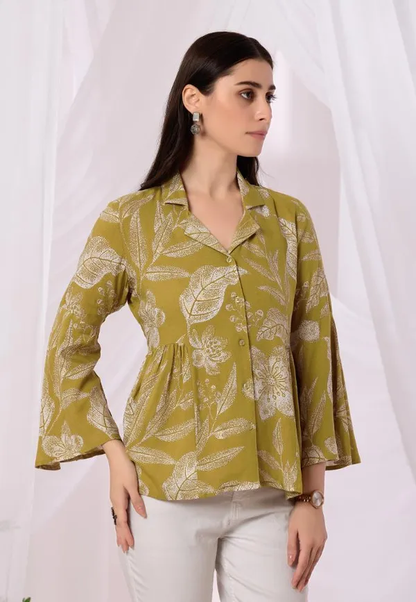 Yellow_Viscose_Rayon_Top_For_Women
